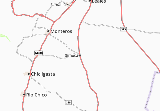 Karte Stadtplan Simoca