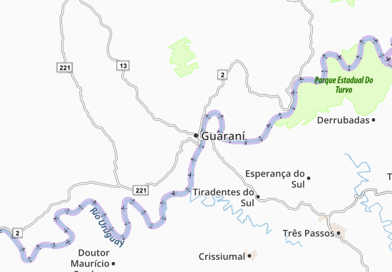 Karte Stadtplan Guaraní