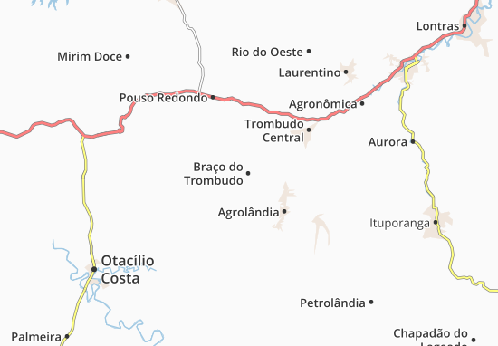 Kaart Plattegrond Braço do Trombudo