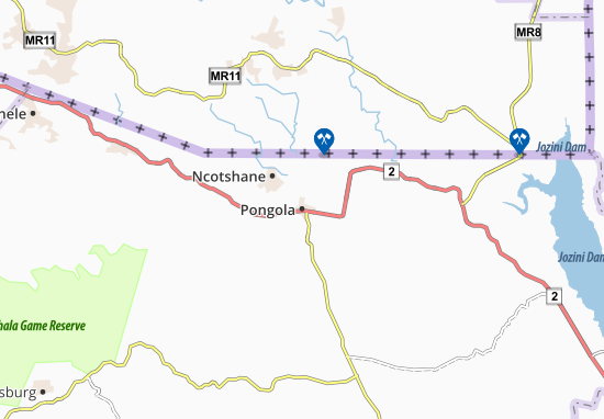 Karte Stadtplan Pongola