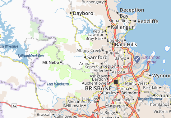 Detailed map of Samford - Samford map - ViaMichelin