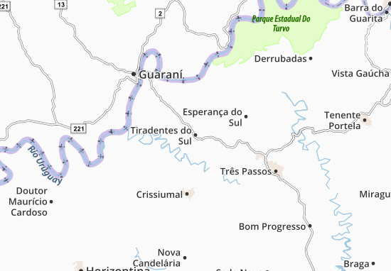 Kaart Plattegrond Tiradentes do Sul