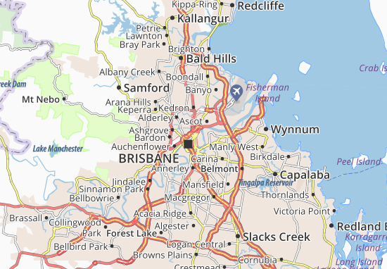 Kaart Plattegrond Brisbane