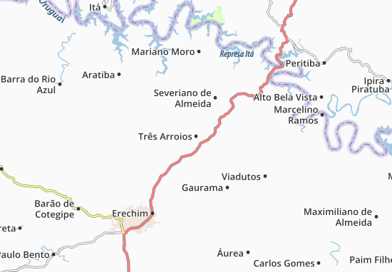 Kaart Plattegrond Três Arroios