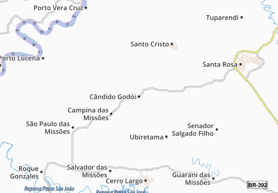 Cândido Godói Map