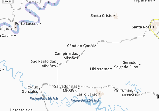 Karte Stadtplan Campina das Missões