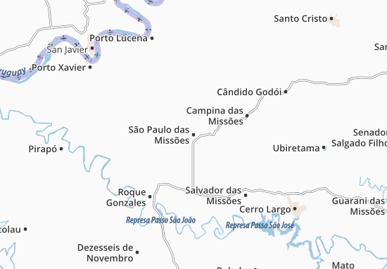 Karte Stadtplan São Paulo das Missões