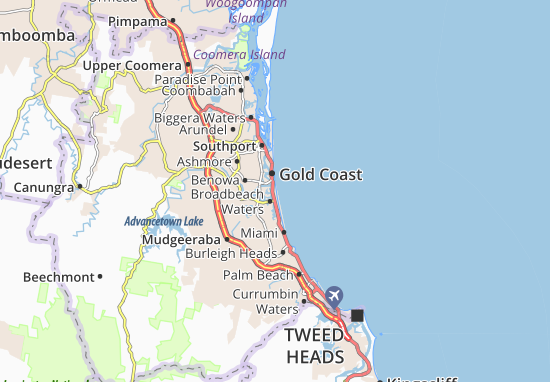 Karte Stadtplan City Of Gold Coast