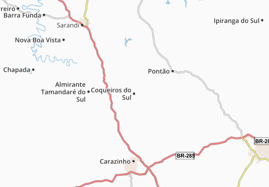 Kaart Plattegrond Coqueiros do Sul
