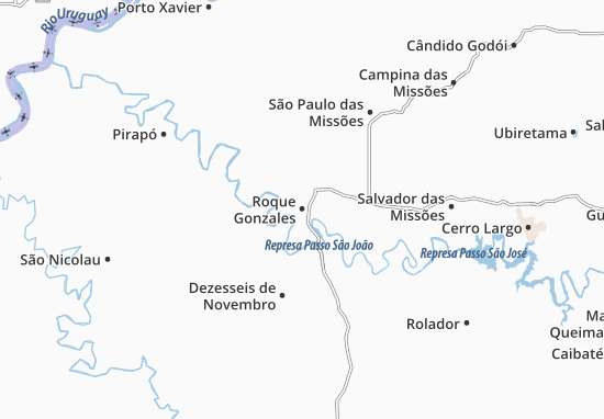 Karte Stadtplan Roque Gonzales