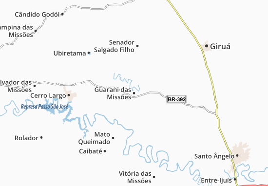 Karte Stadtplan Guarani das Missões