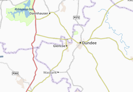 Karte Stadtplan Glencoe