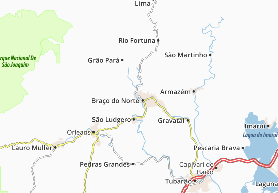 Kaart Plattegrond Braço do Norte