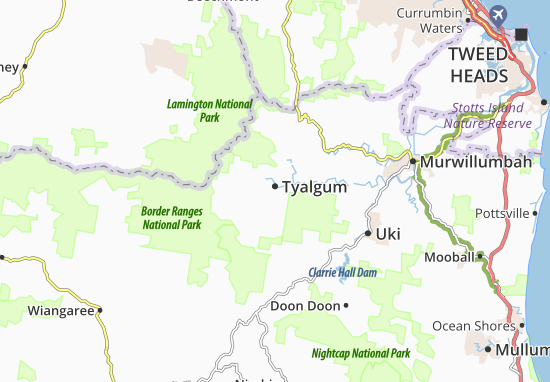 Karte Stadtplan Tyalgum
