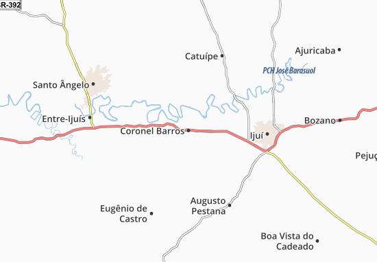 Kaart Plattegrond Coronel Barros