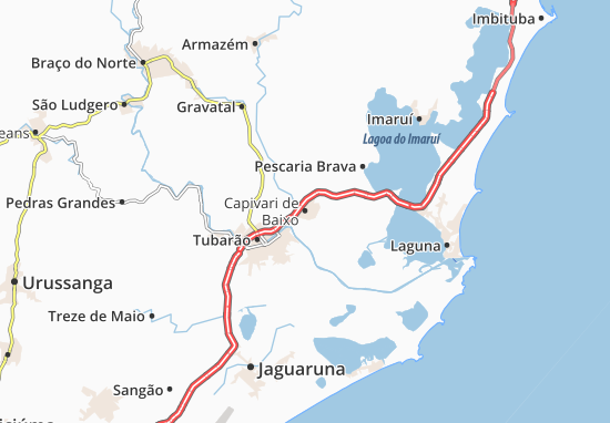 Karte Stadtplan Capivari de Baixo