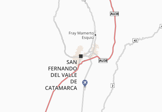 Kaart Plattegrond San Fernando del Valle de Catamarca