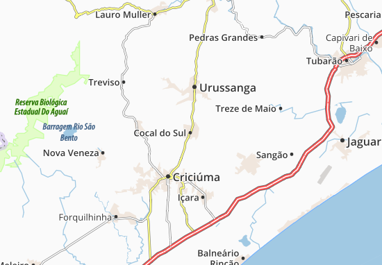 Kaart Plattegrond Cocal do Sul