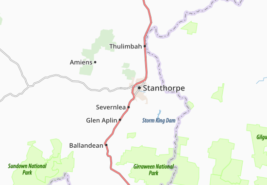 Karte Stadtplan Stanthorpe