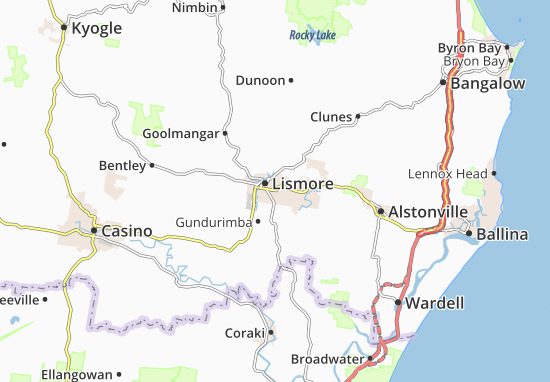 Mapa Lismore