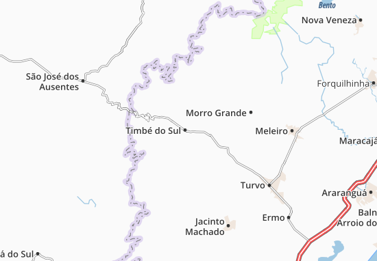 Kaart Plattegrond Timbé do Sul