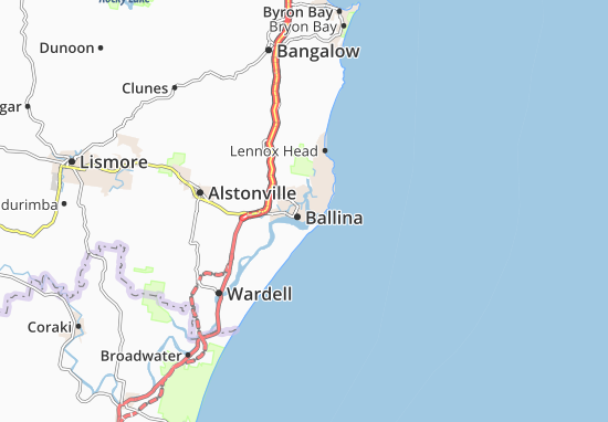 Karte Stadtplan Ballina