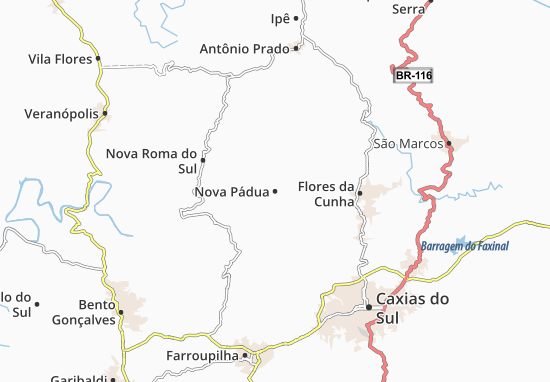 Kaart Plattegrond Nova Pádua