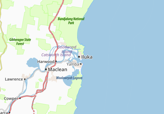Karte Stadtplan Iluka