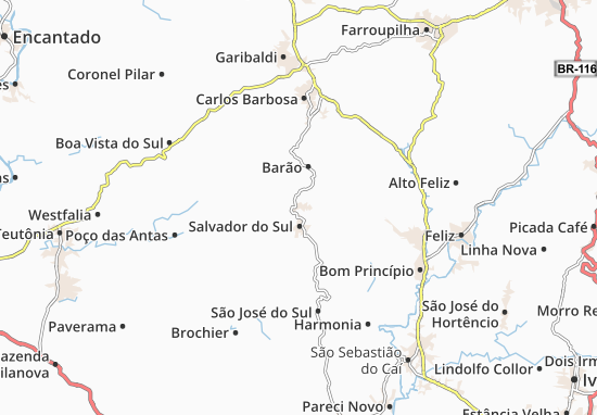 Kaart Plattegrond São Pedro da Serra