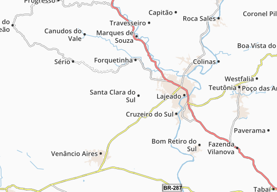 Kaart Plattegrond Santa Clara do Sul