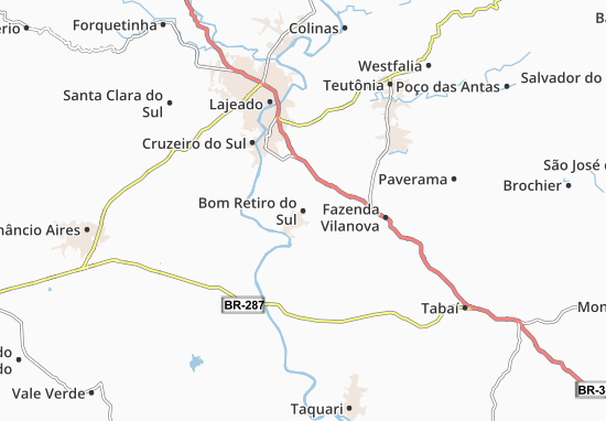 Kaart Plattegrond Bom Retiro do Sul