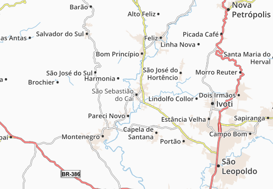 Kaart Plattegrond São Sebastião do Caí