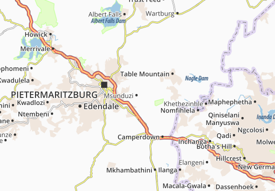 Mapa Msunduzi