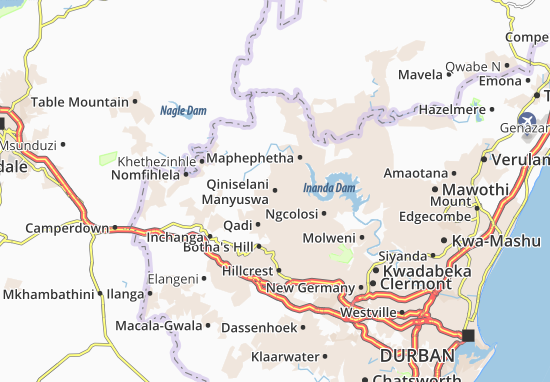 Karte Stadtplan Qiniselani Manyuswa