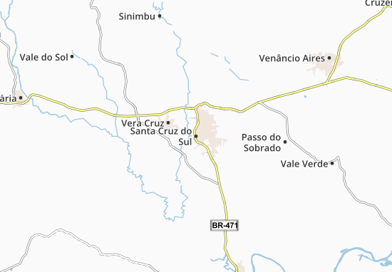 Karte Stadtplan Santa Cruz do Sul