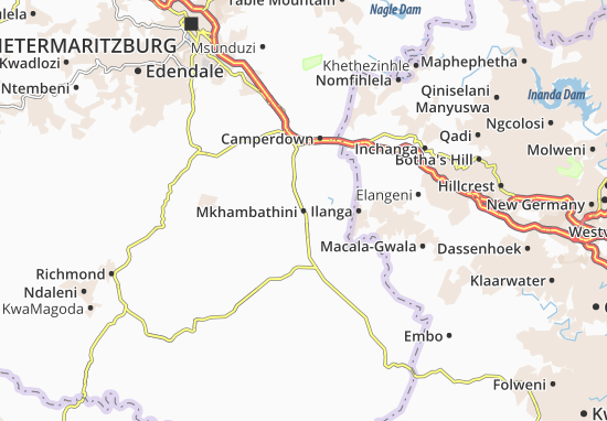 Karte Stadtplan Mkhambathini