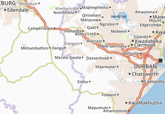 Karte Stadtplan Macala-Gwala