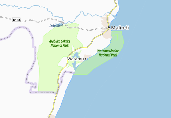 Karte Stadtplan Watamu
