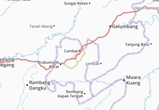 Kaart Plattegrond Prabumulih-Kodya