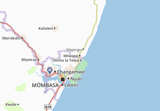 Karte Stadtplan Mtwapa