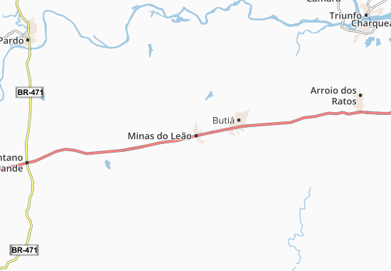 Karte Stadtplan Minas do Leão