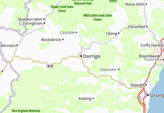 Kaart Plattegrond Dorrigo
