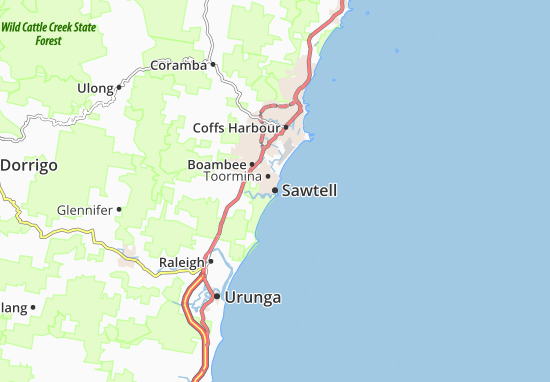 Mapa Sawtell
