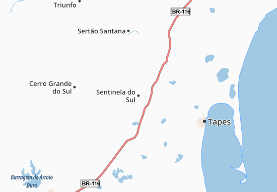 Karte Stadtplan Sentinela do Sul