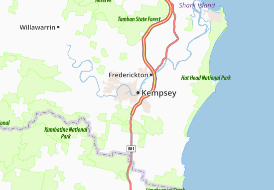 Karte Stadtplan Kempsey