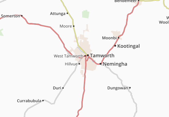 Mapa Tamworth