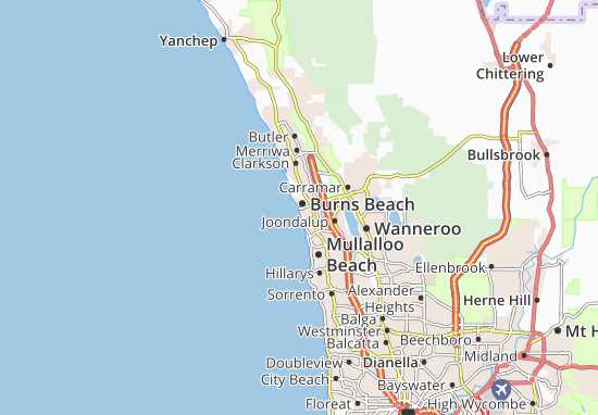 Karte Stadtplan Burns Beach