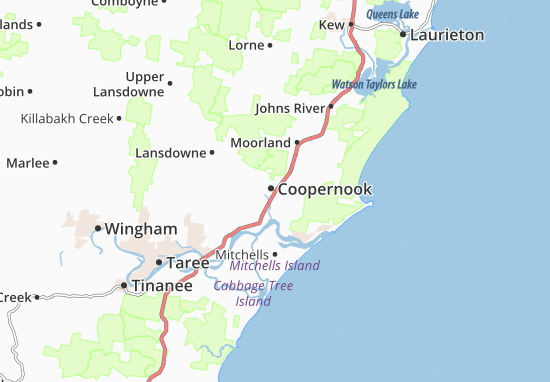 Mapa Coopernook