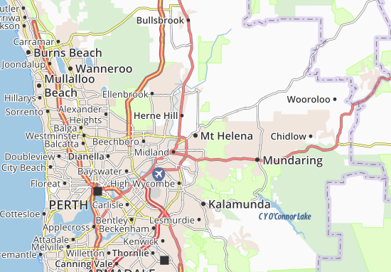 Karte Stadtplan Mt Helena