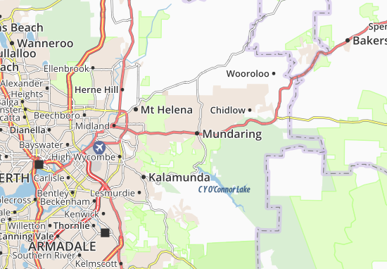 Karte Stadtplan Mundaring